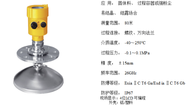 26G高频雷达物位计的优点